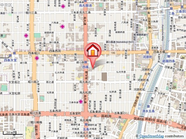 グランステージ京都四条の地図