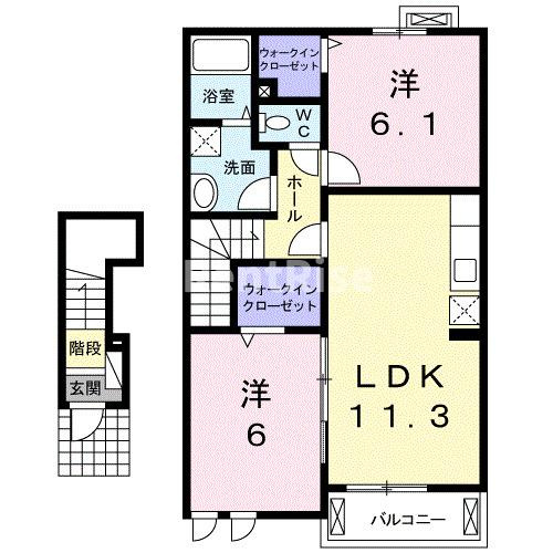 リバーウィングＢの間取り