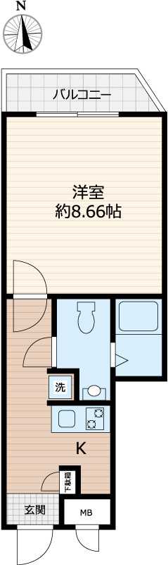 「防音マンション」ハーモニーグラシア大山の間取り|間取りはオーソドックスな１Kですが、中身がすごいんです。