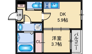 【間取り】 | Smart Life 六番町 | 略図の為、現状優先