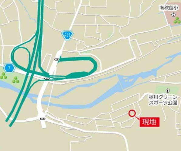 あきる野市牛沼　売地の地図