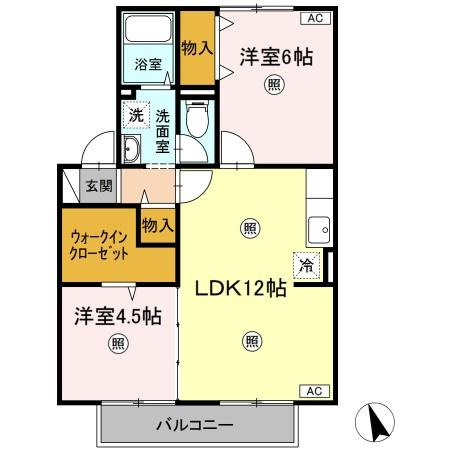 ヴィラージュ　B棟の間取り