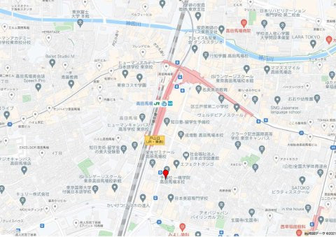 新宿区高田馬場１丁目の事務所の地図