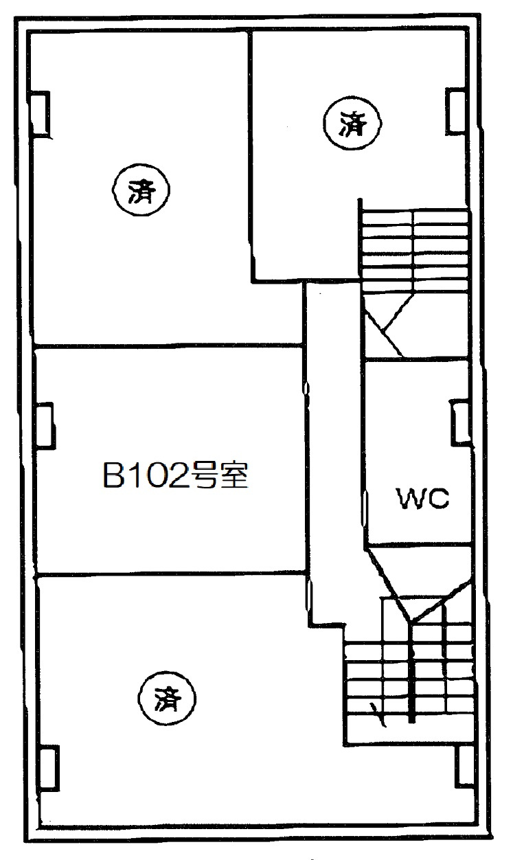 中央区銀座６丁目の店舗一部の間取り