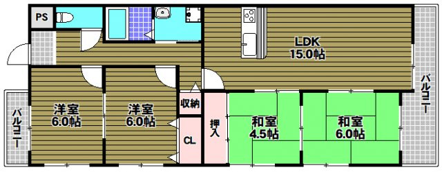 サンパレス21泉北の間取り