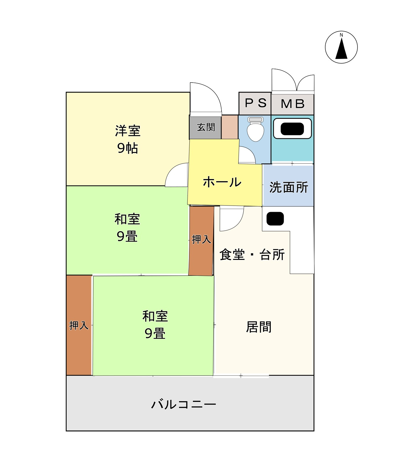 戸塚マンションa棟405号室405号室 住宅街 大和南小学校学区 大和南中学校学区 小学校徒歩3分 中学校徒歩15分以内 一宮市の戸建て 土地などの不動産は如月不動産