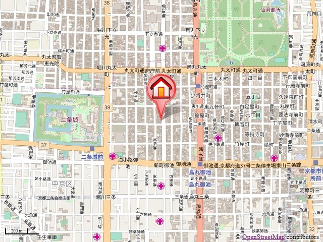 コンフォールパレ新町二条の地図