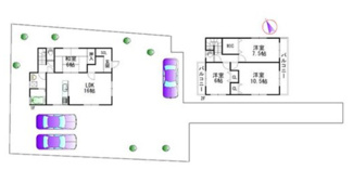 【土地図＋建物プラン例】 | 野洲市吉川　売土地