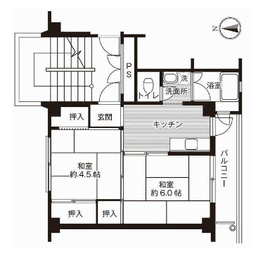 ビレッジハウス境港第二1号棟の間取り|
