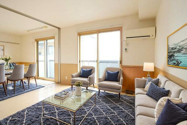 パサージュＣ棟の居間・リビング|CGで家具等を配置したものです。実際に家具等は含まれません。