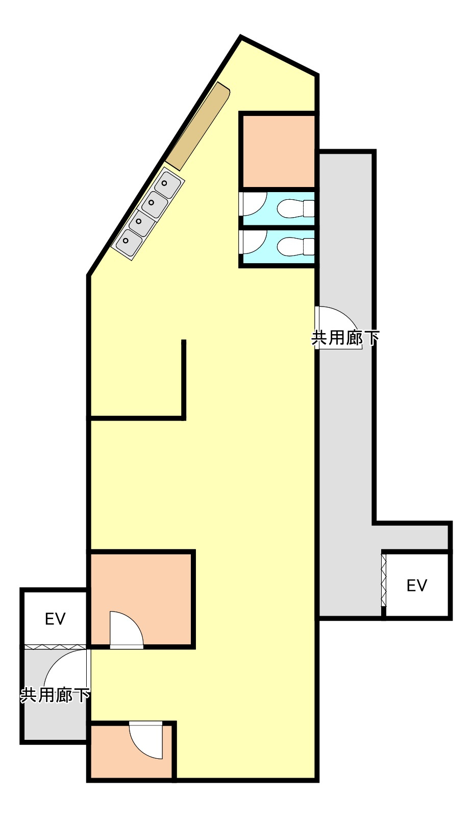 UBI黒崎ビル5階右の間取り|現況優先