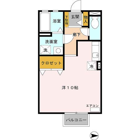ガーデン・シャトレｉ　単身棟の間取り