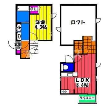 【間取り】 | ＣＢ高宮パッソ | CB高宮パッソの間取り