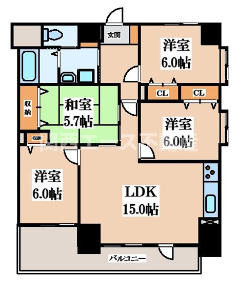 【間取り】 | ラ・フォーレ久宝園