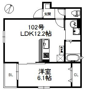 【間取り】 | ボヌール美野島