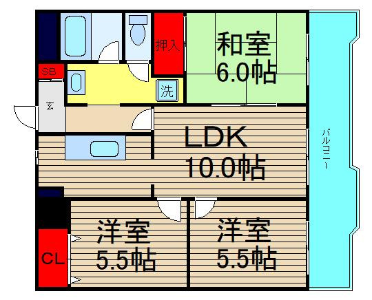エクセル難波の間取り