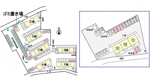 ホワイトルーム飯村 Aの駐車場
