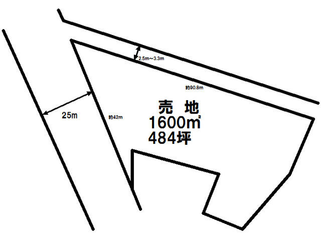 宇都宮市白沢町　1600㎡　売地の土地図