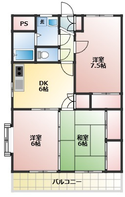 学校前コーポの間取り