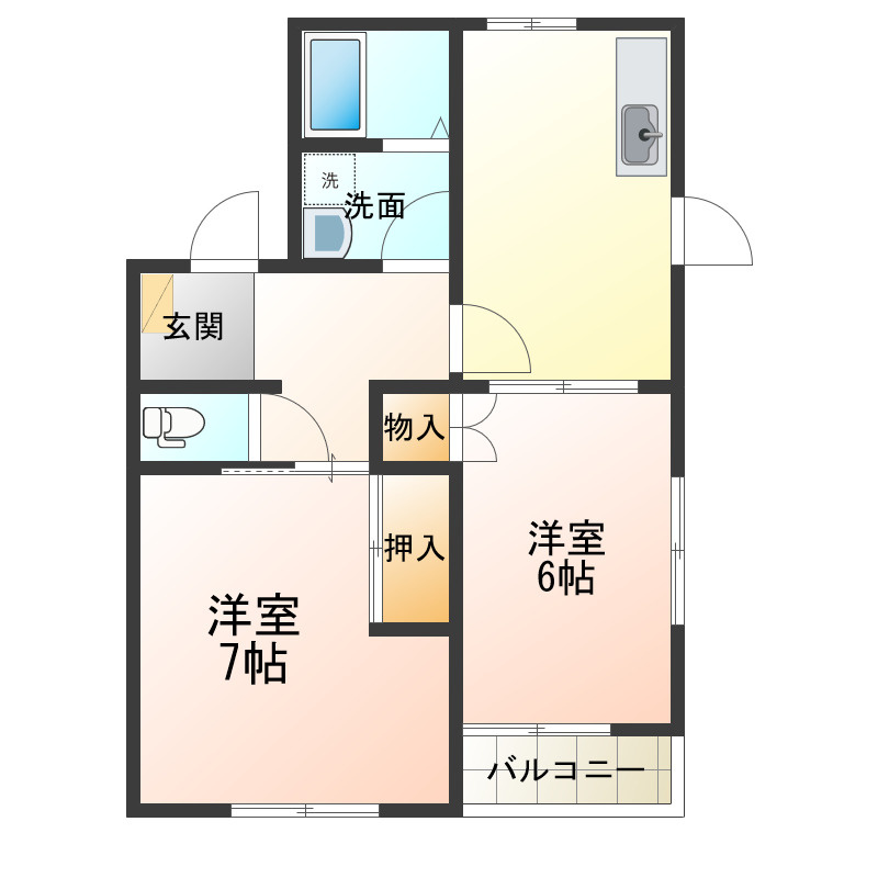 コーポフローラgの間取り