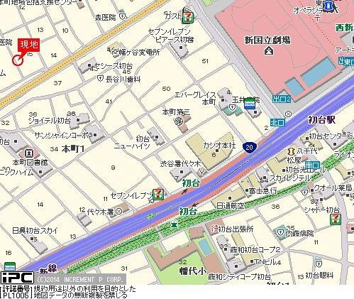 ユニコート初台の地図