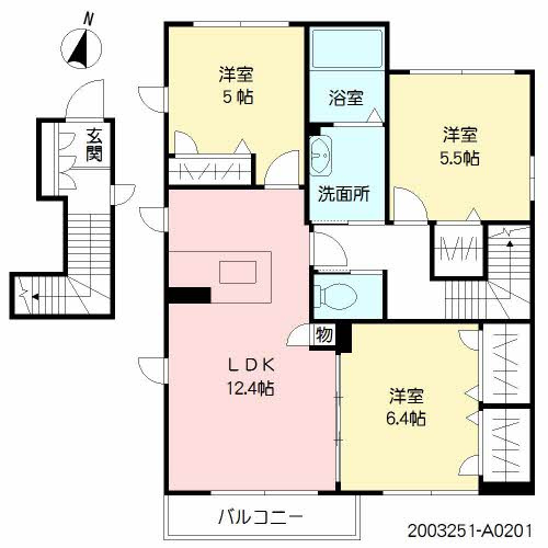 熊本市東区保田窪本町のアパートの間取り