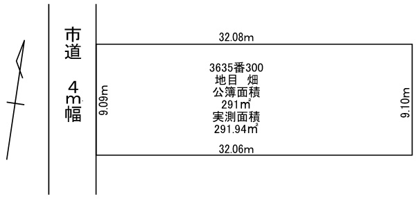 【土地図】 | 新潟市北区松浜みなと3635-300　坪6万円　右