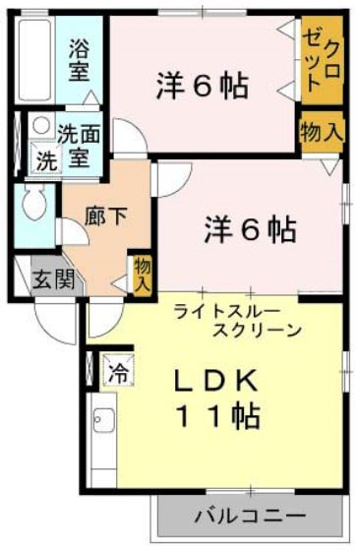 【間取り】 | ガトーナふくだC棟