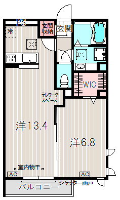 ラ・エスコルテの間取り|広々とした１LDKタイプのお部屋です！