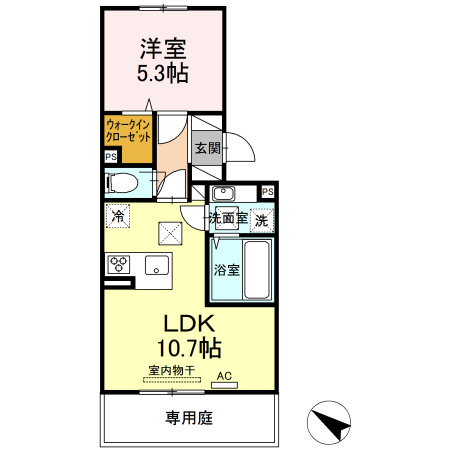 熊本市東区長嶺東６丁目のアパートの間取り