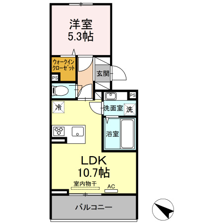 熊本市東区長嶺東６丁目のアパートの間取り