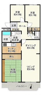 【間取り】 | 川越グリーンパークN-2号棟