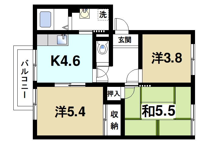 グランドゥールＡ・Ｃの間取り|使い易い間取りです。
