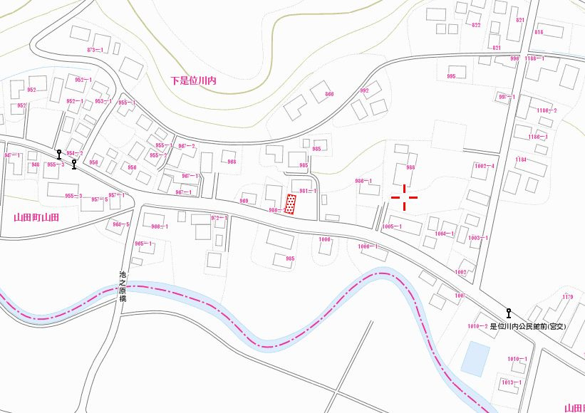 都城市山田町山田の売地の土地図