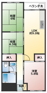 【間取り】 | 夢野ハイタウン1号棟