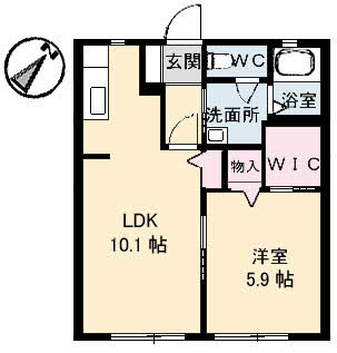 【間取り】 | アーネスト南日吉 | 1LDKのお部屋です