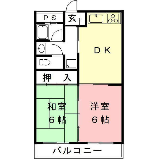 岐阜市鷺山東１丁目の賃貸マンションの間取り