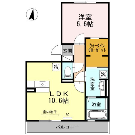 熊本市中央区八王寺町のアパートの間取り