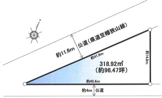 【土地図】 | 川越市笠幡　建築条件なし売地　JR川越線『笠幡駅』徒歩12分　【霞ヶ関西小学区】