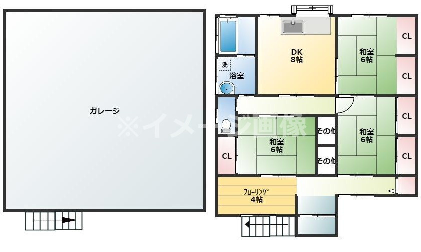 肥前町田野売家の間取り
