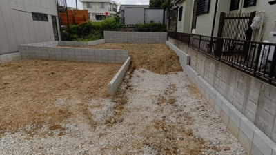 【外観】 | 瑞穂区仁所町　2号棟★仲介手数料無料★中根小学校・萩山中学校　新築一戸建て | 7/28撮影
造成工事完了しました。
瑞穂区の不動産売買はマックスバリュで住まい相談エムワイホームにお任せください。