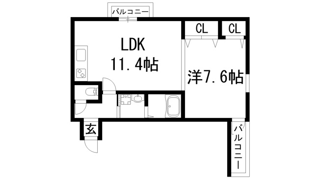 【間取り】 | ハイム天神1