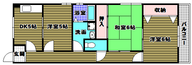 エトワール奥野の間取り|反転タイプ