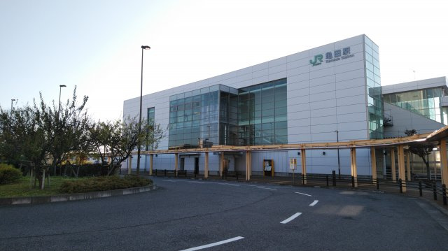 【成約済み】亀田向陽3　売地(A)の外観|亀田駅東口　該当地から徒歩1分（約80m）
電車で亀田駅から新潟駅まで約8分で行くことができますよ(^^♪