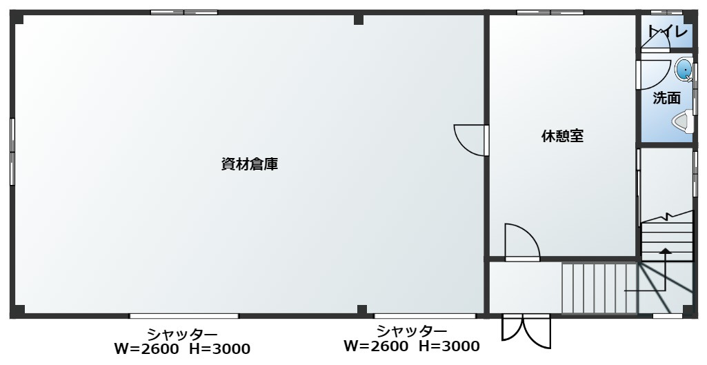 千旦林事務所・倉庫の間取り|1階