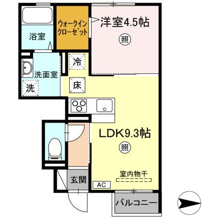 フォンテーヌ目久美の間取り