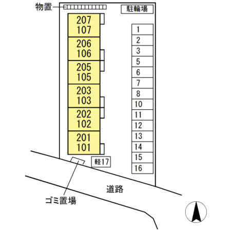 フォンテーヌ目久美の区画図