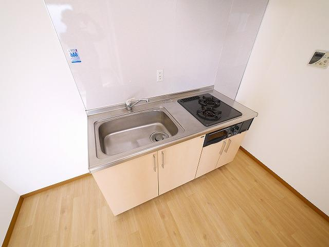 エクセレント天理のキッチン|ガスコンロ二口付きのシステムキッチン