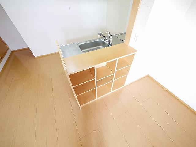 グランディール（青野町）のキッチン|カウンターキッチンには棚もありますよ