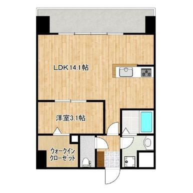 熊本市中央区京町本丁の賃貸マンションの間取り